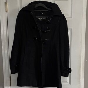 Guess Women's Black Hooded Coat